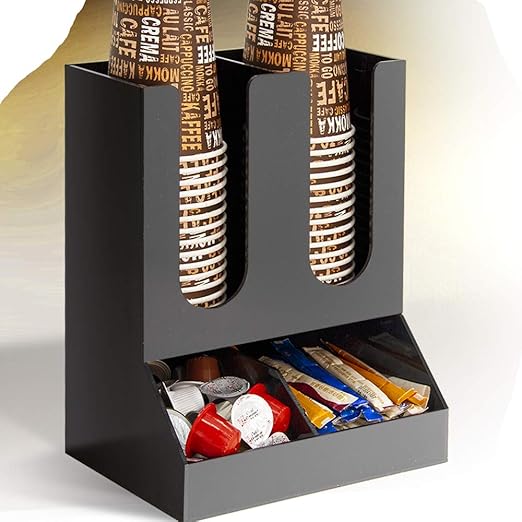 Black Paper Cup & Coffee Station Organizer