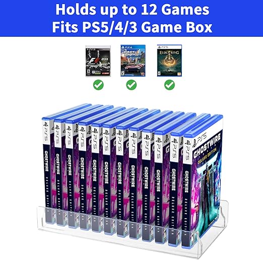Acrylic Video Game Storage Organizer Stand for PS5, PS4, PS3, Game Storage, PS5 Game