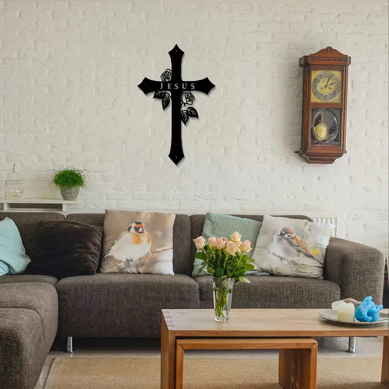Jesus Cross With Roses – Christian Home – Christmas & Baptism – Church & Home