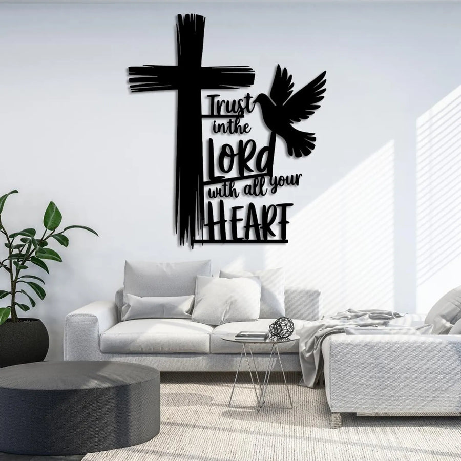Cross Dove & Bible Qoute – Christmas & Baptism – For Church & Home Decal