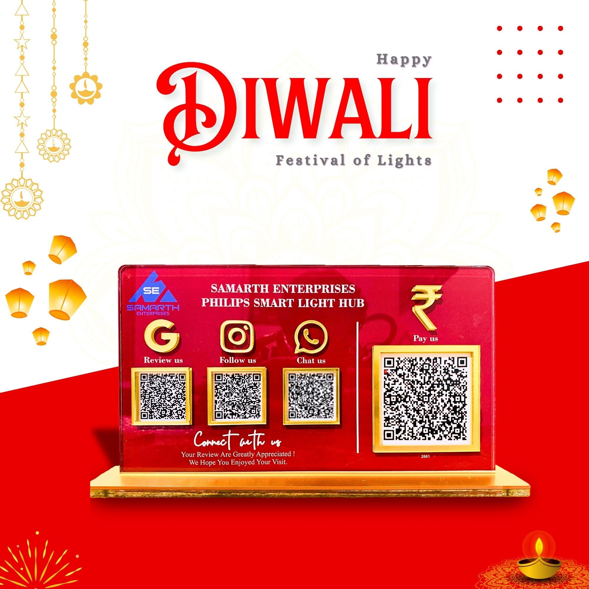 3-in-1 Multi Colour QR Standee with Payment QR