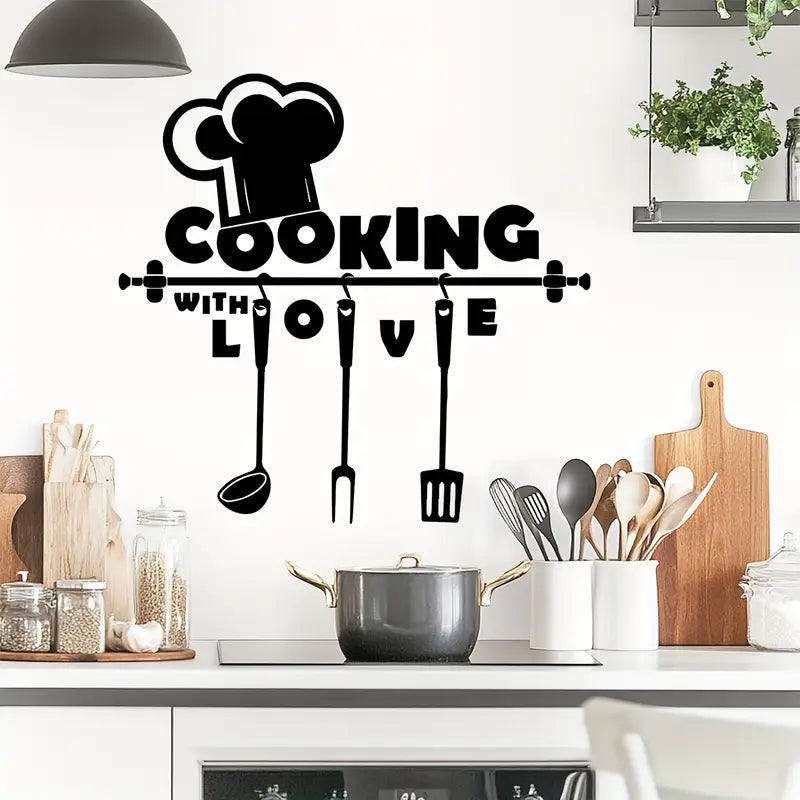 Cook With Love – Beautiful Kitchen Wall Decal – for Home & Restaurant