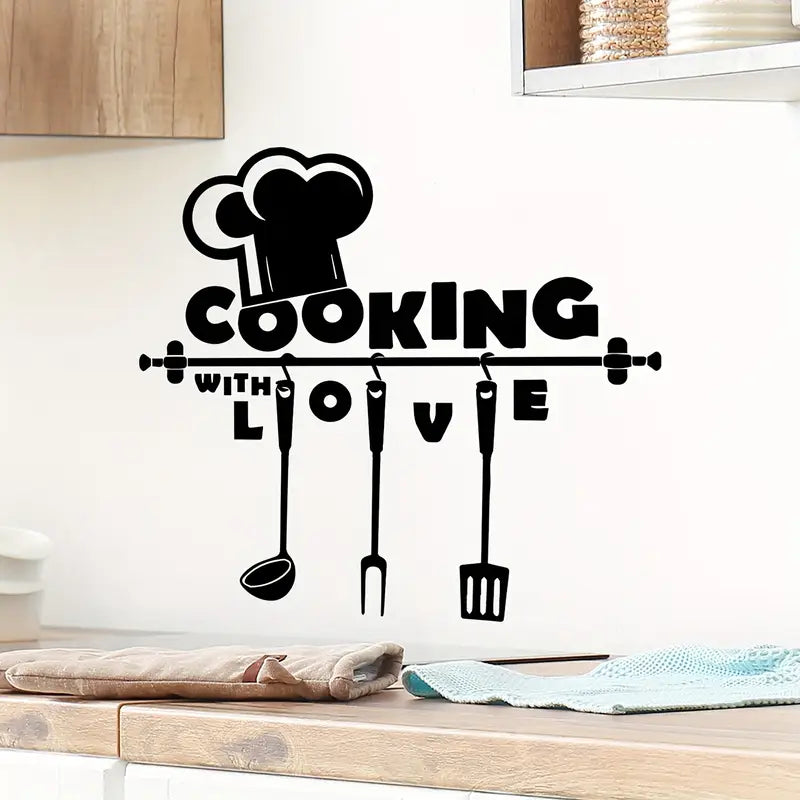 Cook With Love – Beautiful Kitchen Wall Decal – for Home & Restaurant