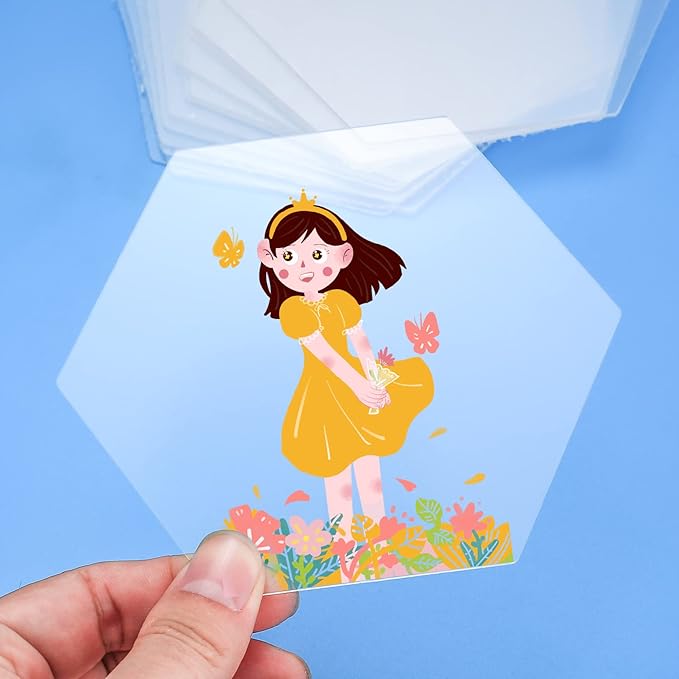 30 Pcs Clear Hexagon Acrylic Sheets
