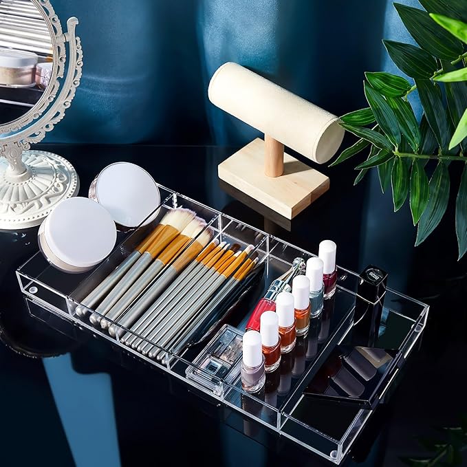 Acrylic Sunglass Organizer, 6 Slot Eye Glasses Storage Display Case Stackable Eyewear