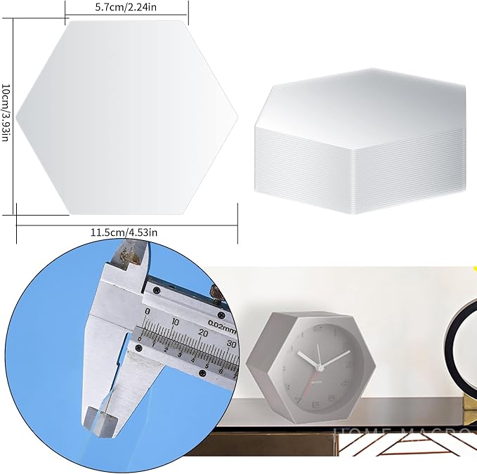 30 Pcs Clear Hexagon Acrylic Sheets