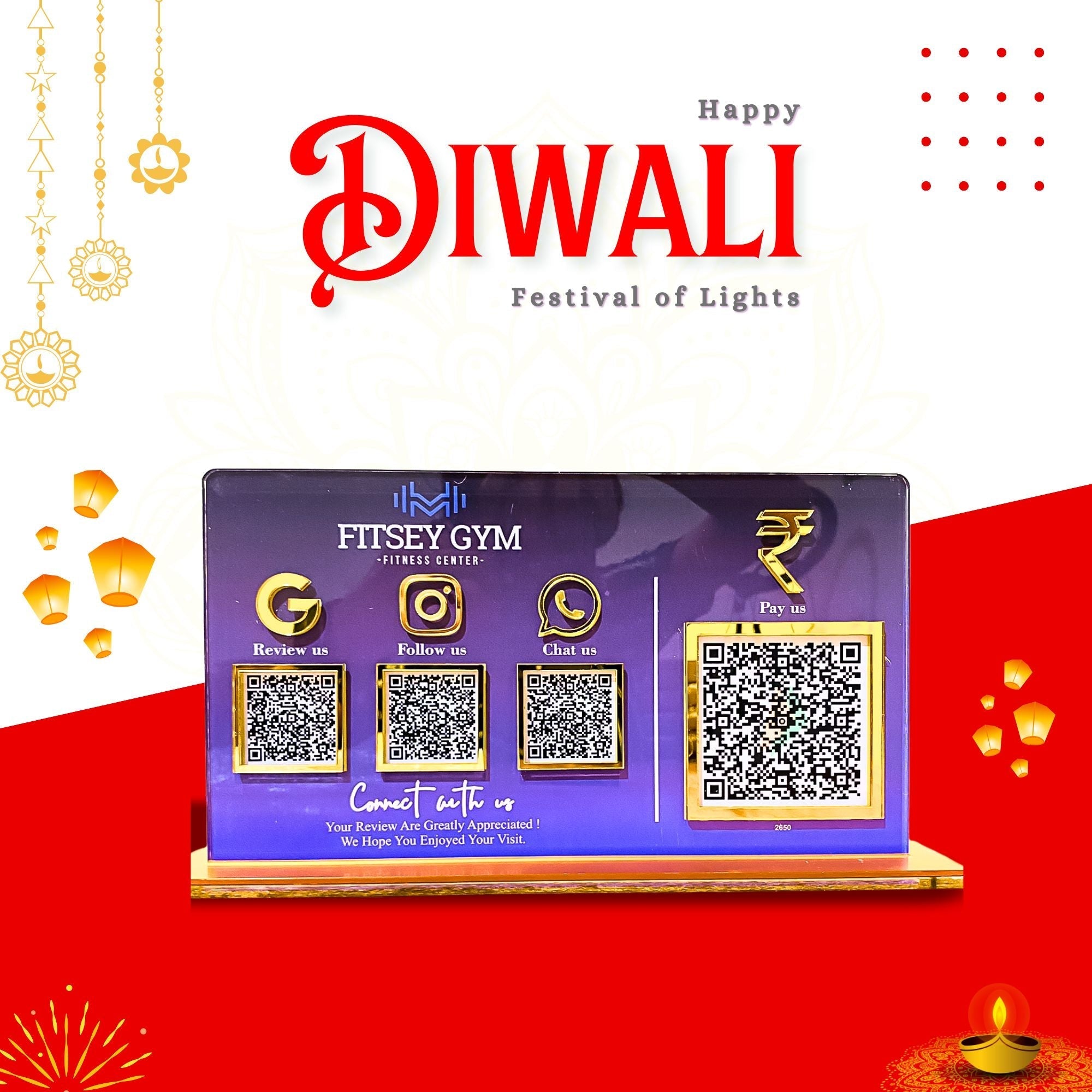 3-in-1 Multi Colour QR Standee with Payment QR