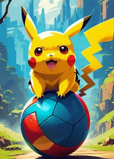 Pokemon: Pikachu On The Ball Wall Art