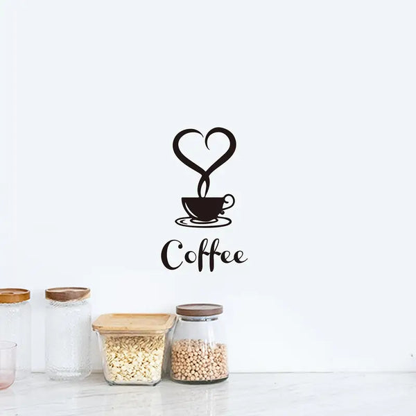 Coffee Cup & Heart, Love – Beautiful Kitchen Wall Decal