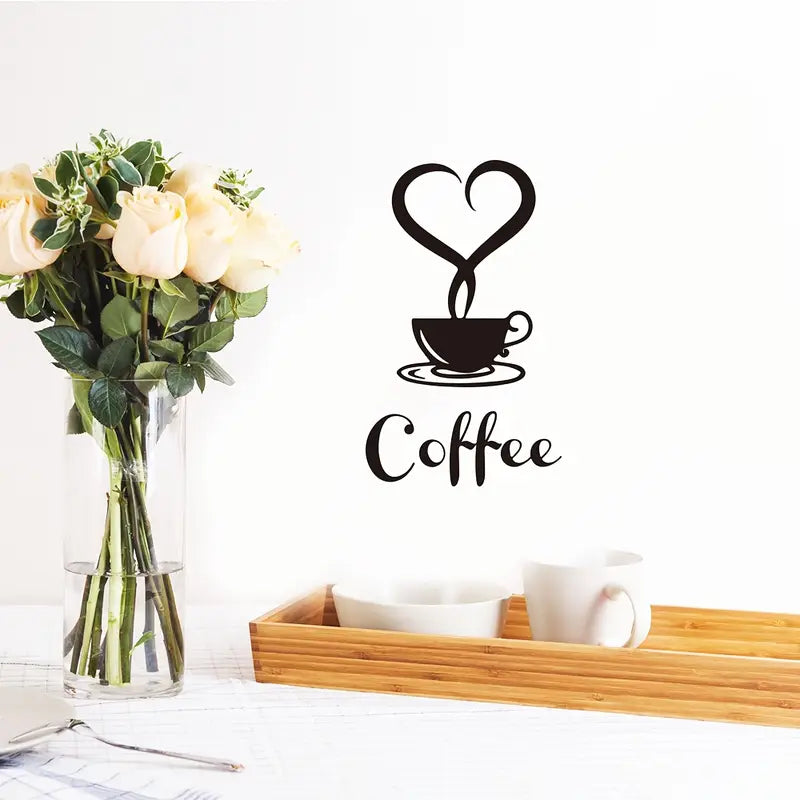 Coffee Cup & Heart, Love – Beautiful Kitchen Wall Decal
