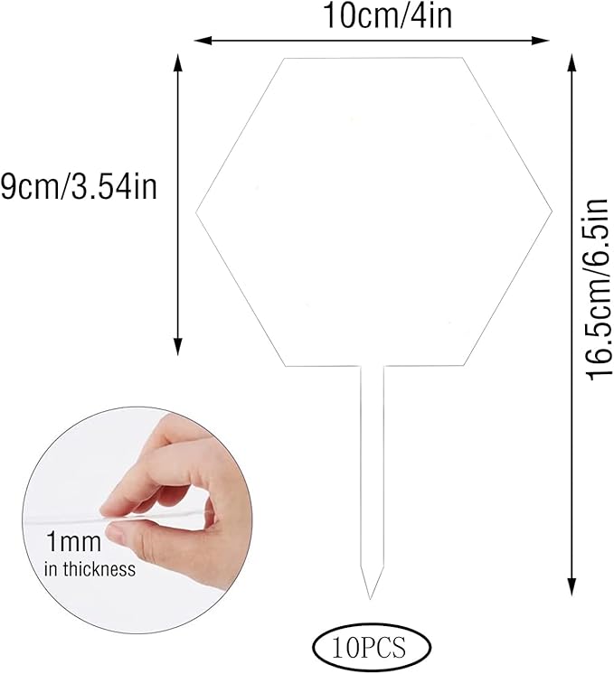 5 Pcs Clear Acrylic Cake Toppers