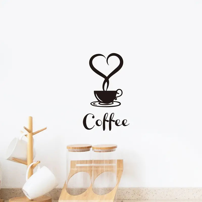 Coffee Cup & Heart, Love – Beautiful Kitchen Wall Decal