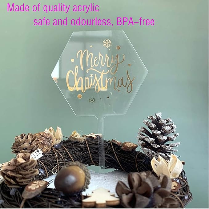 5 Pcs Clear Acrylic Cake Toppers