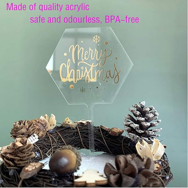 5 Pcs Clear Acrylic Cake Toppers