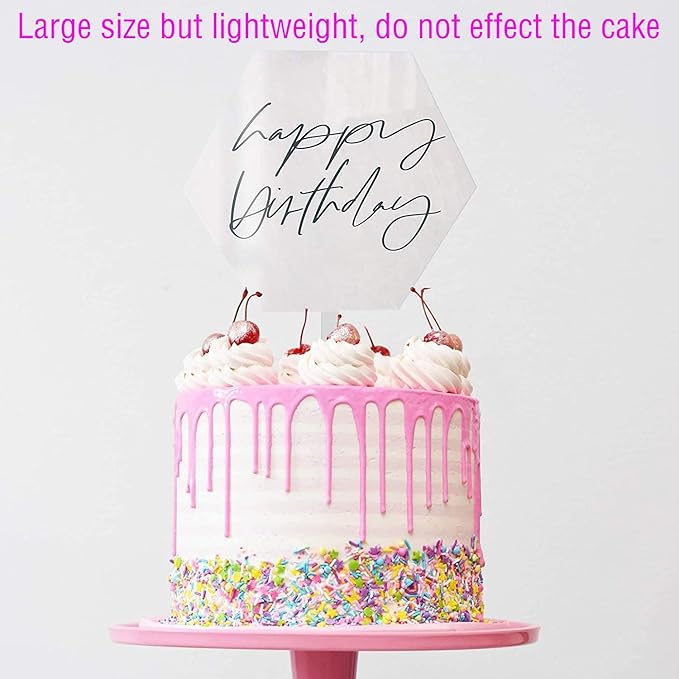5 Pcs Clear Acrylic Cake Toppers