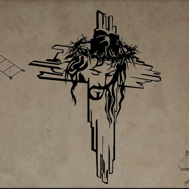 Jesus Face & Cross – Christian Home Décor – Christmas & Baptism – For Church or Home