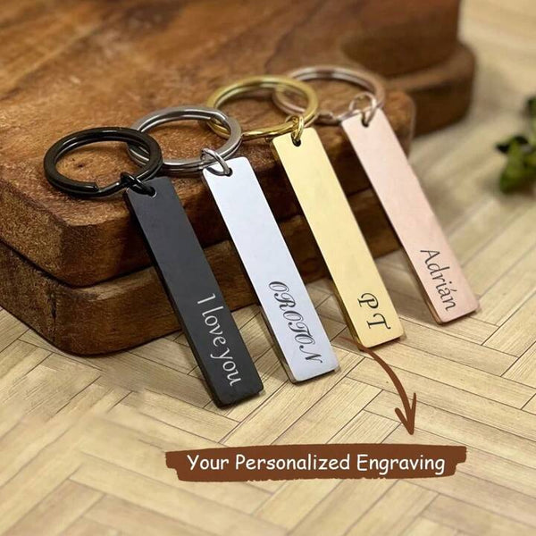 Custom Engraved Personalized Keychain for Him Her