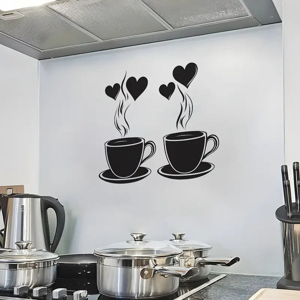 Coffee With Hearts & Love – Beautiful Kitchen Wall Decal