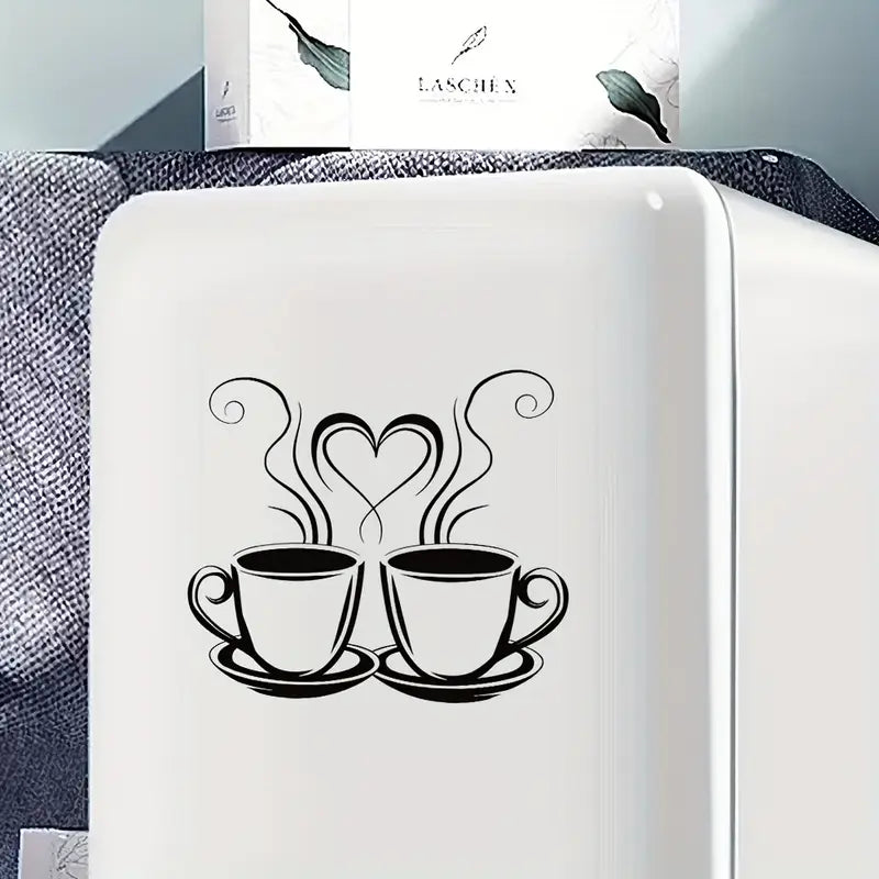 Coffee Cups With Hearts – Beautiful Kitchen Wall Decal