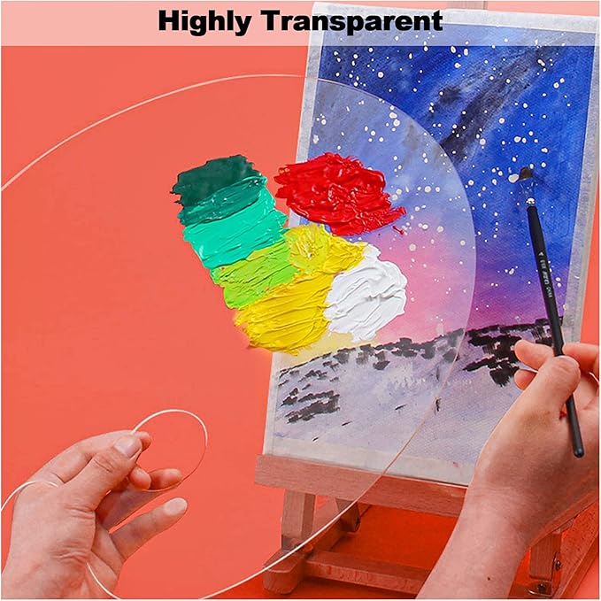 4 Pcs Clear Acrylic Paint Palettes
