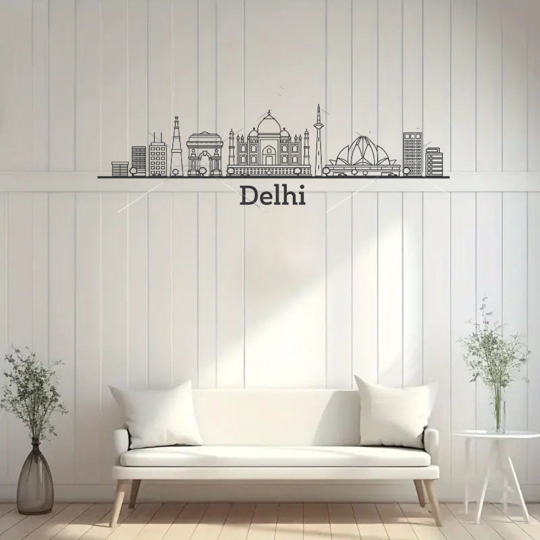 Dehli, India – Skyline Acrylic Wall Art – Home Decal – Indian National Day