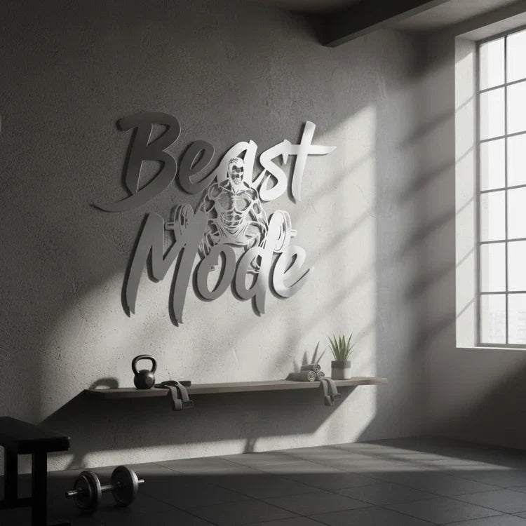 "Beast Mode" Acrylic Wall Art – Bodybuilding & Gym Decor