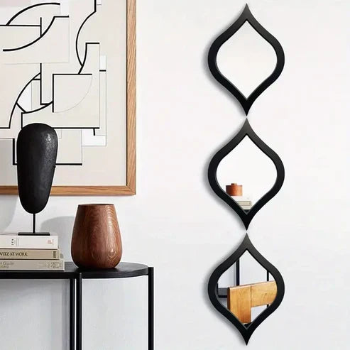 3pcs Mid-Century Modern Tear Drop Mirror Wall Decor