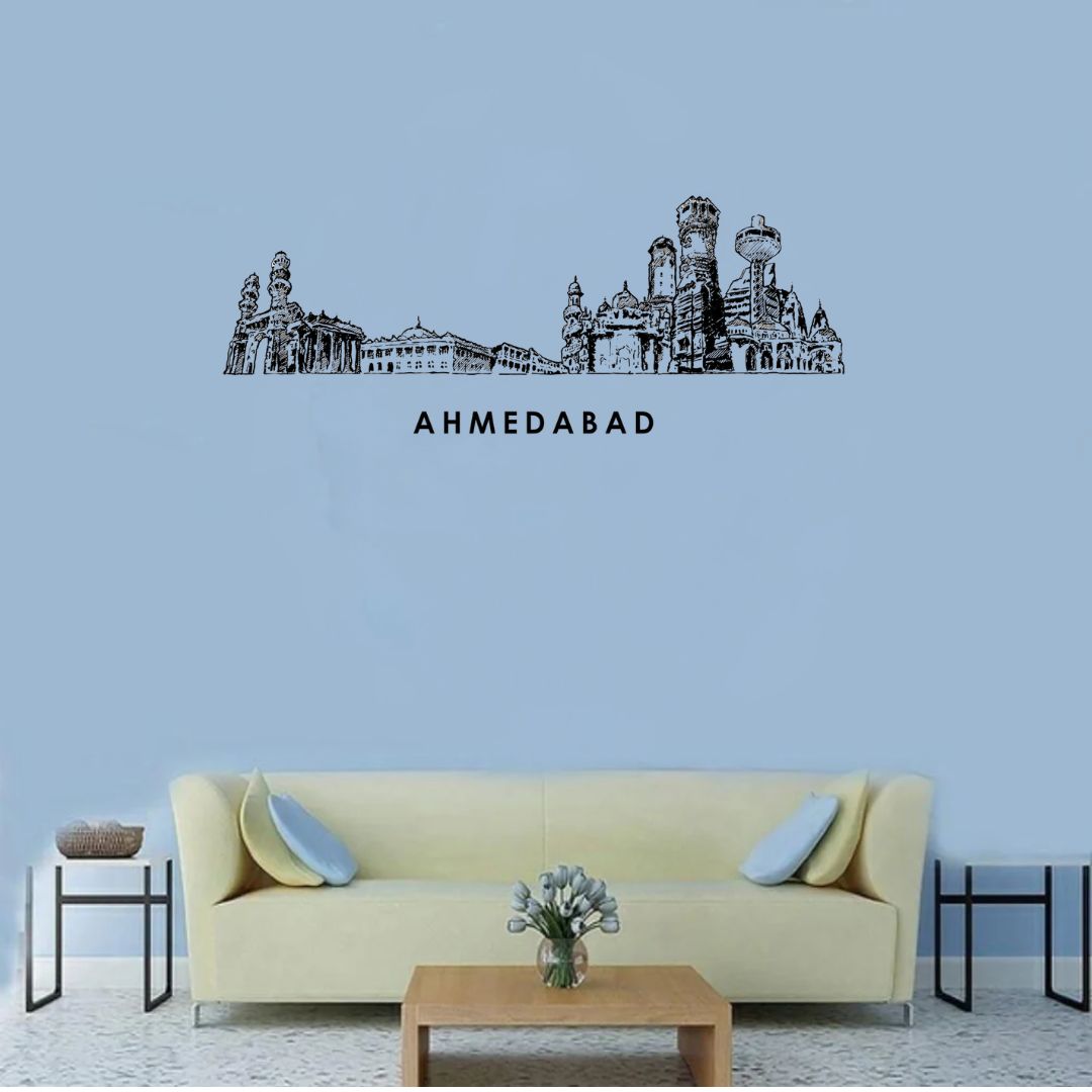 Ahemdabad, India – Skyline Acrylic Wall Art – Home Decal – Indian National Day