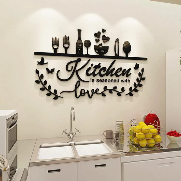 Kitchen is Seasoned with Love Acrylic Wall Décor