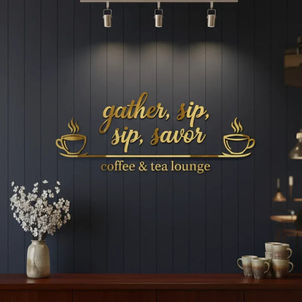 3D Acrylic Coffee Shop Wall Decor | Gather Sip Savor