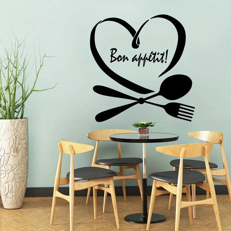 Spoon & Fork with Heart – Beautiful Kitchen Wall Decal