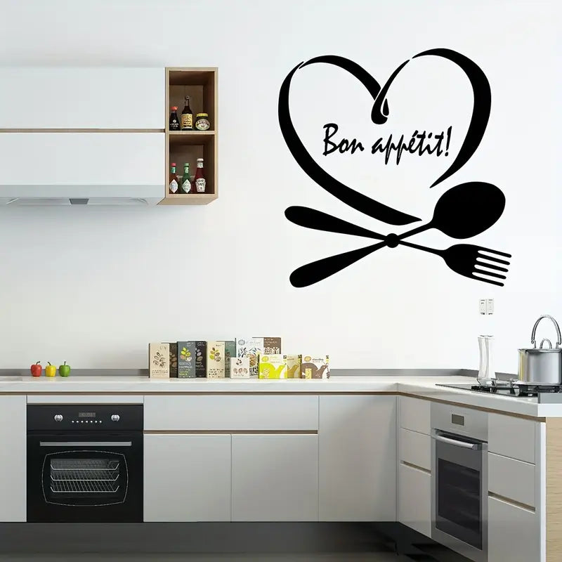 Spoon & Fork with Heart – Beautiful Kitchen Wall Decal