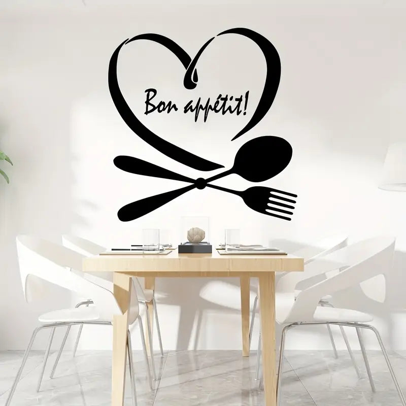 Spoon & Fork with Heart – Beautiful Kitchen Wall Decal