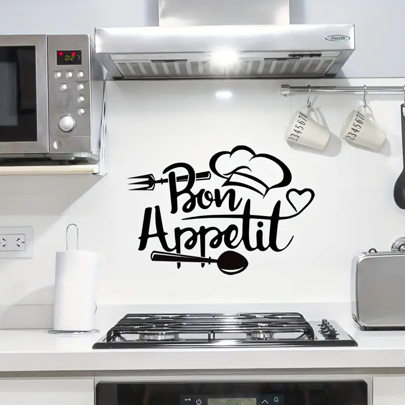 Chef's Cap With Fork & Spoon – Beautiful Kitchen Wall Decal