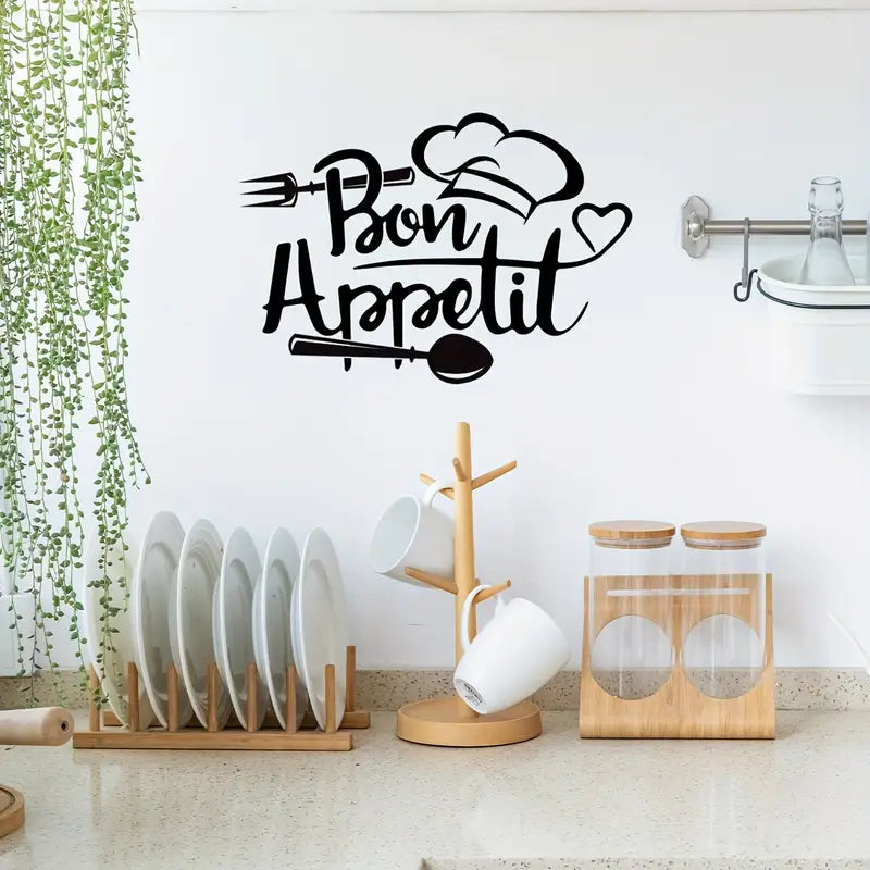 Chef's Cap With Fork & Spoon – Beautiful Kitchen Wall Decal
