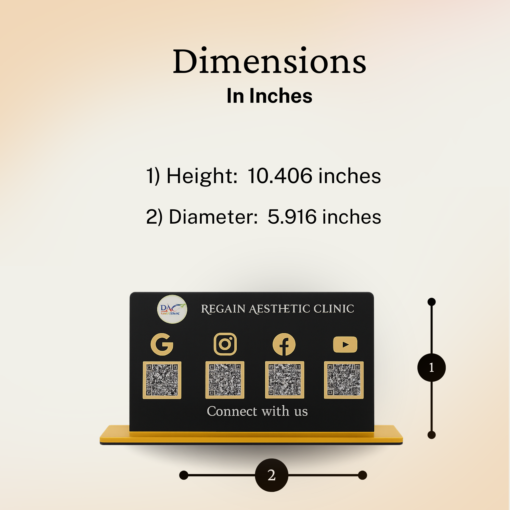 Black Colour 4 QR Digital Standee