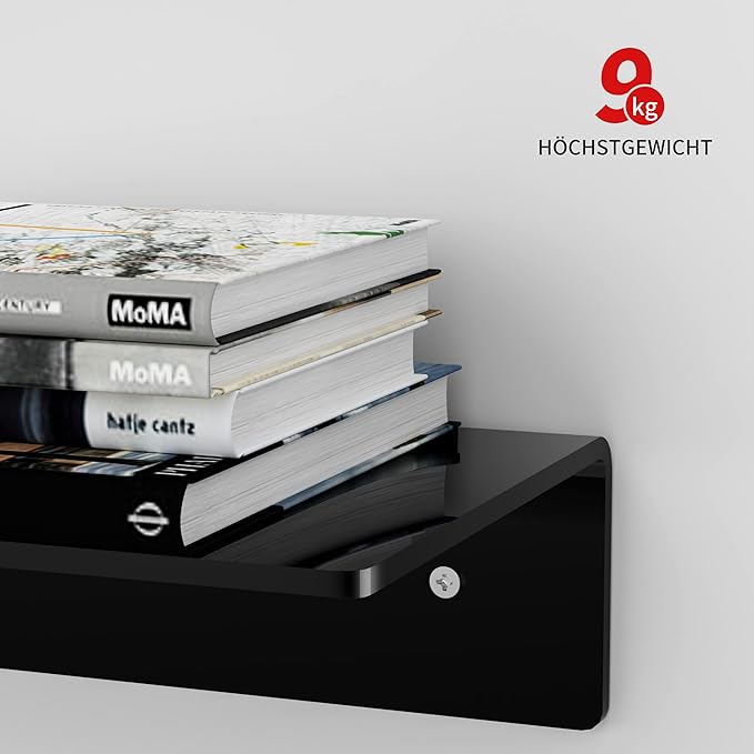 Set of 2 Black Acrylic Wall Shelves