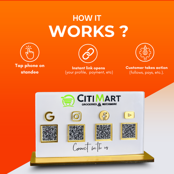 4 QR Premium Horizontal Standee