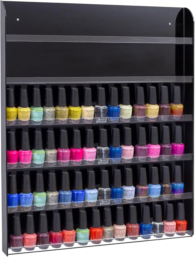 Black Acrylic Wall-Mounted Nail Polish Rack