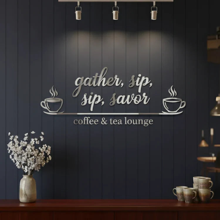 3D Acrylic Coffee Shop Wall Decor | Gather Sip Savor