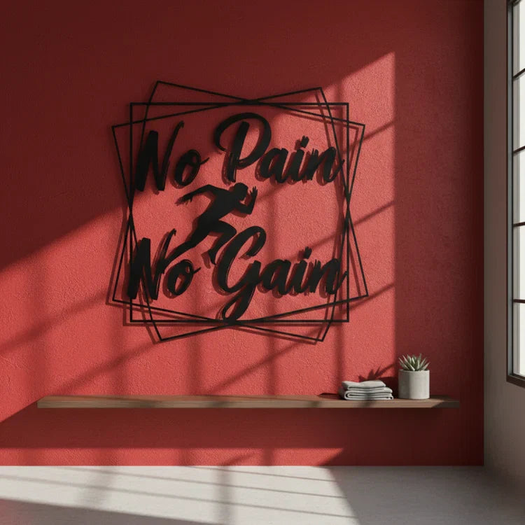 "No Pain No Gain" Acrylic Wall Art – Fitness & Motivation Decor