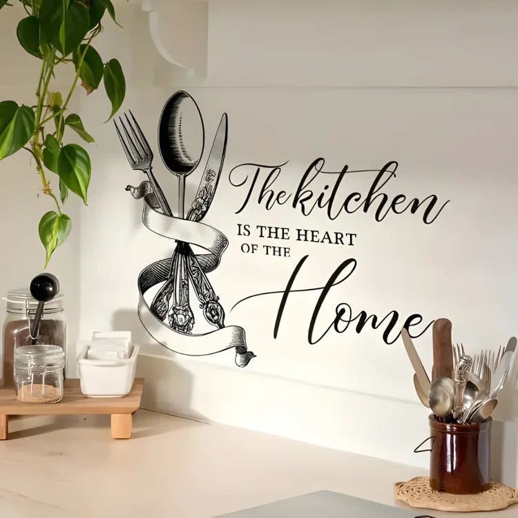 "The Kitchen Is The Heart Of The Home" Acrylic Wall Decal