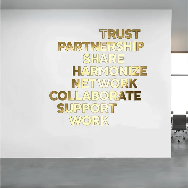 Team Work Acrylic Wall Art | Motivational Office 3D Wall Décor in UAE