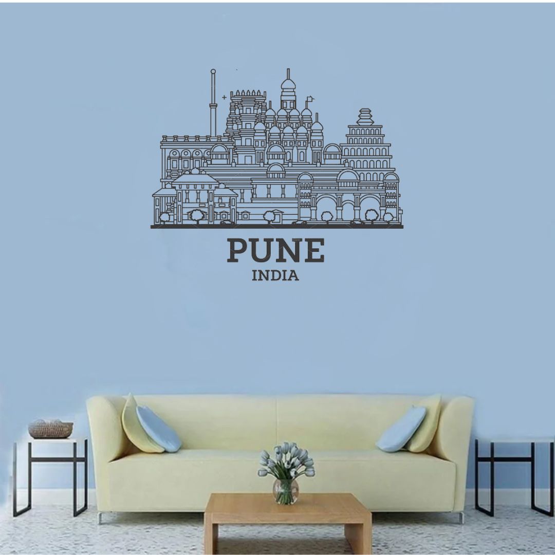 Pune, India – Skyline Acrylic Wall Art – Home Decal – Indian National Day