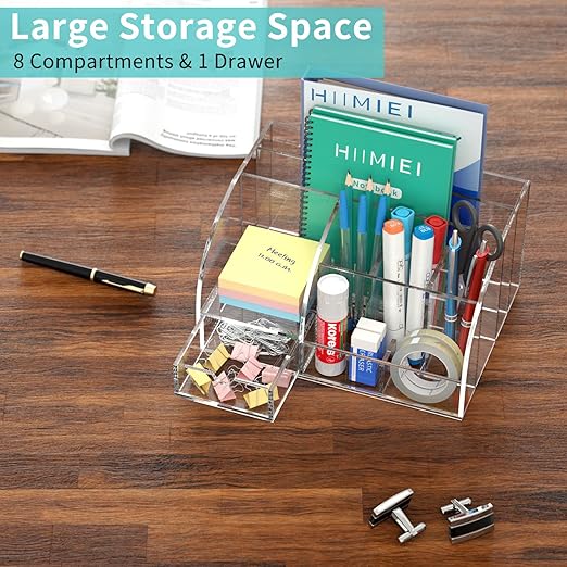 Clear Acrylic Desk Organizer with Drawer