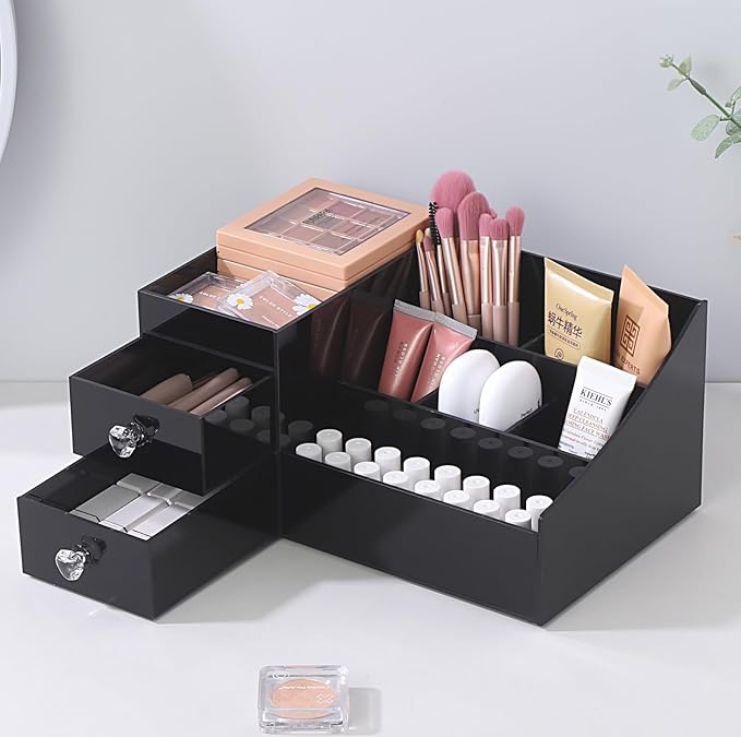 Large Acrylic Makeup Organizer with Drawers