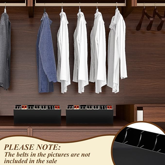 2 Pcs Belt Organizer Acrylic Belt Storage Holder 7 Compartments Christmas Display Case