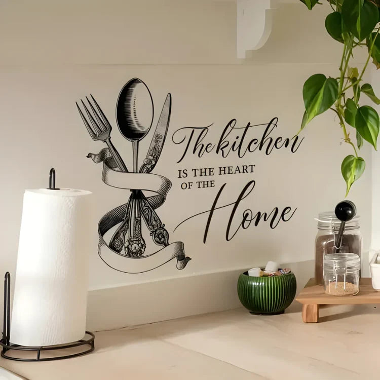 "The Kitchen Is The Heart Of The Home" Acrylic Wall Decal