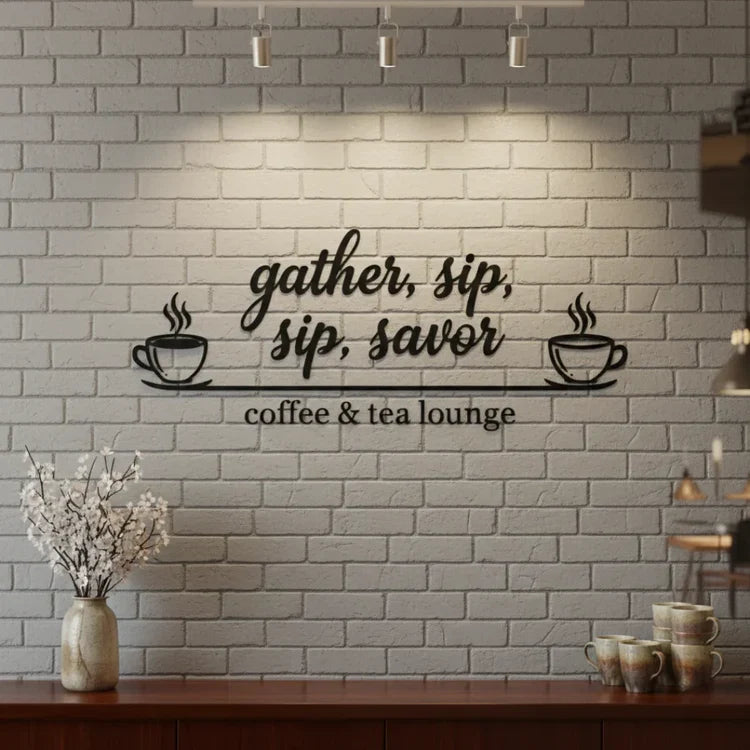 3D Acrylic Coffee Shop Wall Decor | Gather Sip Savor