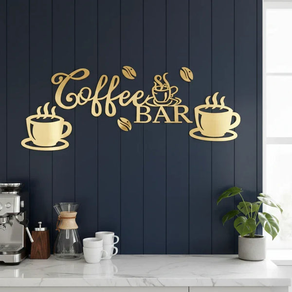 Coffee Bar Wall Decor 3D Acrylic | Cafe Wall Art